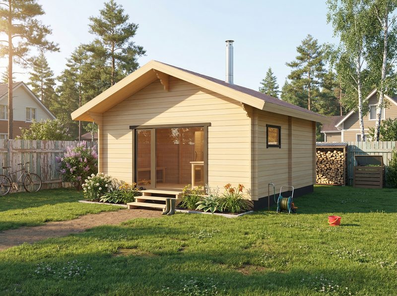 Каркасная баня «Комфорт» 3×4 м фото 1
